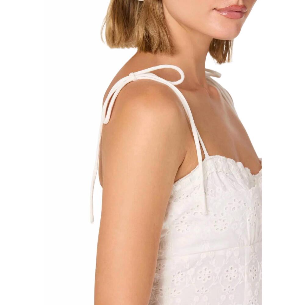 NEW ASTR kelley eyelet tie-strap mini dress in white - Picture 4 of 4